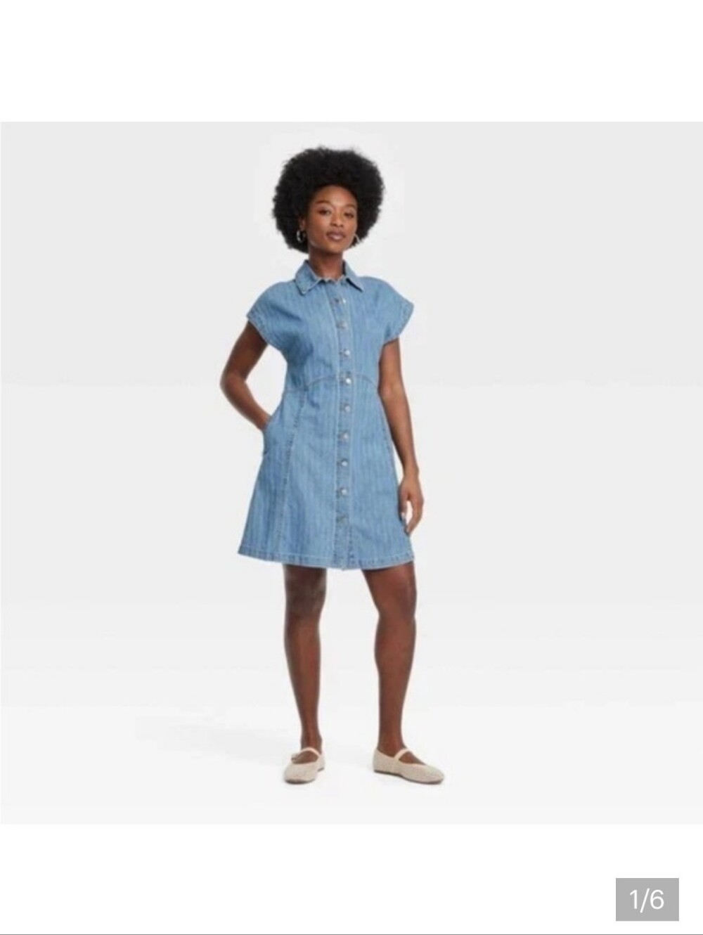Universal Thread Button Down Denim Shirt Dress Size XL